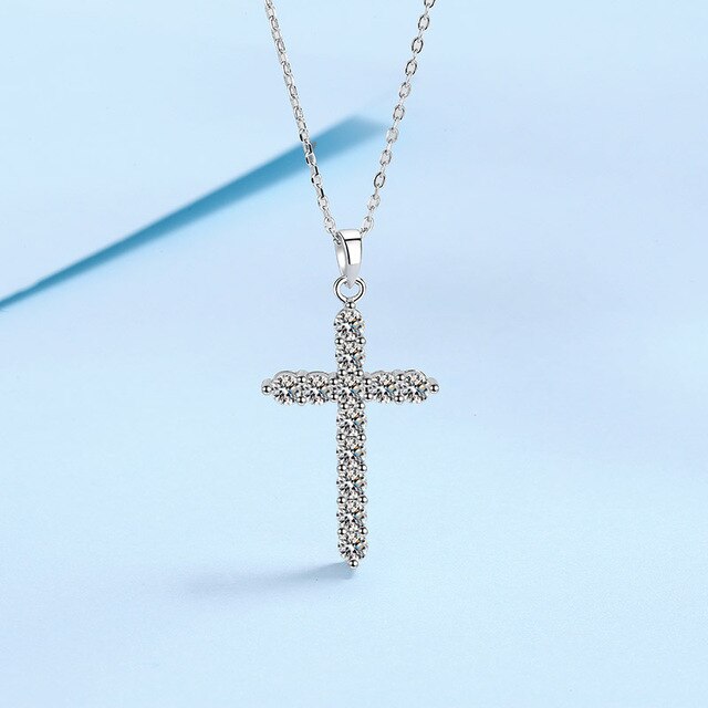 Modern Religious Christian Womens Cross Pendant- 14K White Gold Triant –  Triantos Crosses - 1971318 ONTARIO INC